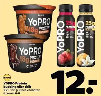 Netto Yopro protein budding el. drik tilbud