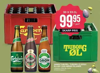 MENY Grøn tuborg, tuborg classic eller carlsberg pislner tilbud