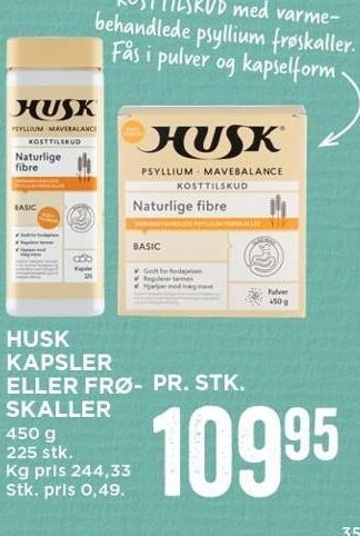 MENY Husk kapsler eller frøskaller tilbud