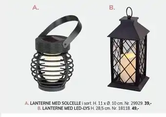 Daells Bolighus Lanterne med solcelle el. led-lys tilbud