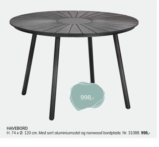 Daells Bolighus Havebord tilbud