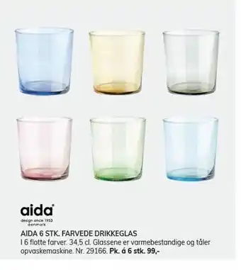 Daells Bolighus Aida 6 stk farvede drikkeglas tilbud