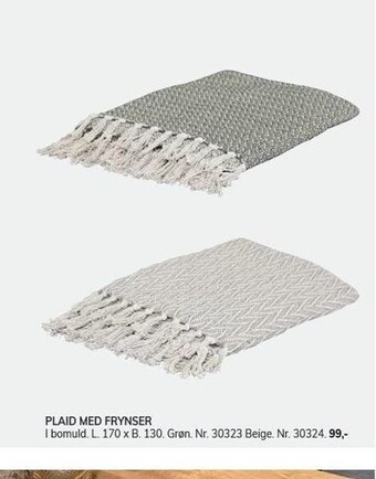 Daells Bolighus Plaid med frynser tilbud