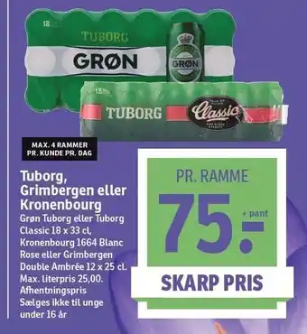 SPAR Tuborg, grimbergen el. kronenbourg tilbud
