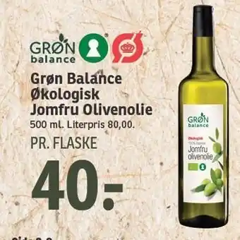 SPAR Grøn balance øko jomfru olivenolie tilbud