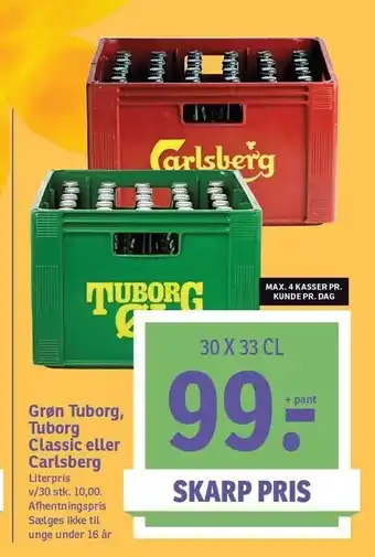 SPAR Grøn tuborg, tuborg classic el. carlsberg tilbud