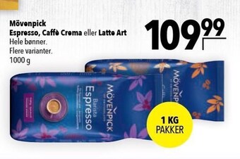 Citti Mövenpick espresso, caffè crema eller latte art tilbud