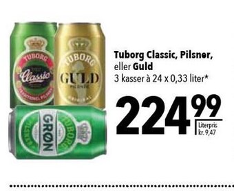 Citti Tuborg classic, pilsner eller guld tilbud