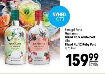 Citti Graham's blend no.5 white port eller blend no. 12 ruby port tilbud