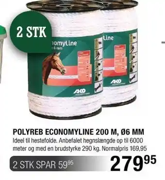 Land & Fritid Polyreb economyline 200 m, ø6 mm - 2 stk. tilbud