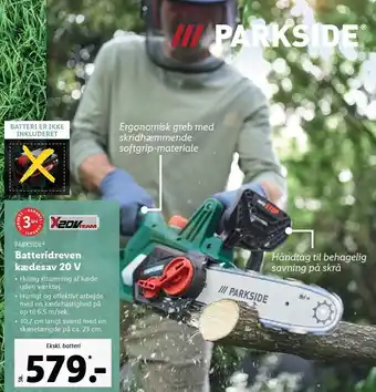 Lidl Parkside batteridreven kædesav 20 v tilbud