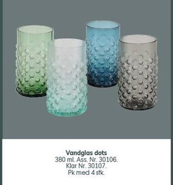 Daells Bolighus Vandglas dots tilbud