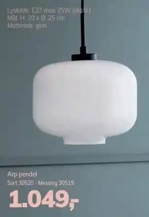 Daells Bolighus Dyberg larsen arp pendel tilbud