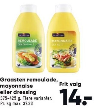 Bilka Graasten remoulade, mayonnaise eller dressing tilbud