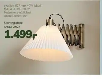 Daells Bolighus Halo design sax væglampe tilbud