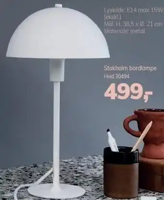 Daells Bolighus Stokholm bordlampe tilbud