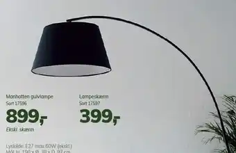 Daells Bolighus Manhatten gulvlampe el. lampeskærm tilbud