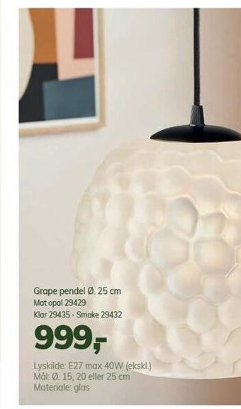 Daells Bolighus Halo design grape pendel tilbud