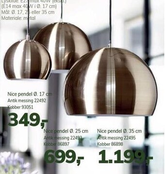 Daells Bolighus Nice pendel tilbud
