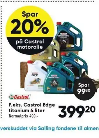 Castrol motorolie f.eks. castrol edge titanium 4 liter
