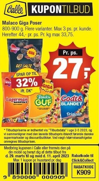 Calle Malaco giga poser tilbud