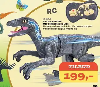 Dinosaur leader m. bevægelse og lyde
