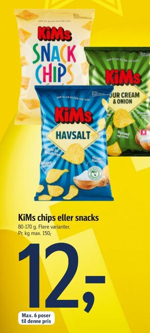 Føtex Kims Chips eller Snacks tilbud