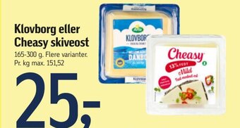 Føtex Klovborg eller Cheasy Skiveost tilbud