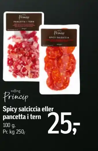 Føtex Salling Princip Spicy Salciccia eller Pancetta i Tern tilbud