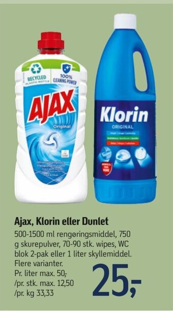 Føtex Ajax, Klorin eller Dunlet tilbud