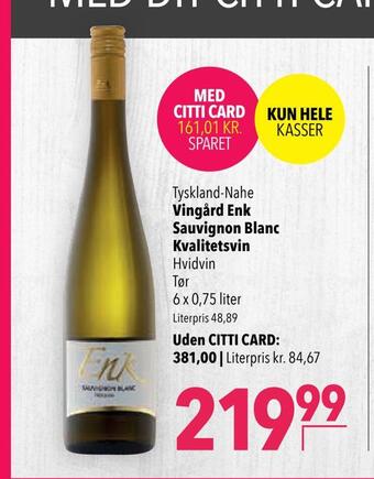 Citti Vingård enk sauvignon blanc kvalitetsvin tilbud