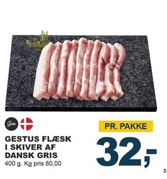 Let-Køb Gestus flæsk i skiver af dansk gris tilbud