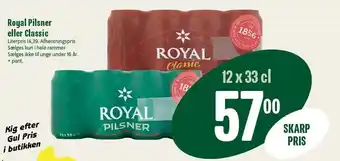 Min Købmand Royal pilsner el. classic tilbud