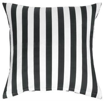 Pudebetræk 60x63 cm - nordic stripe antrasit grå og hvid - 100% bomuldssatin