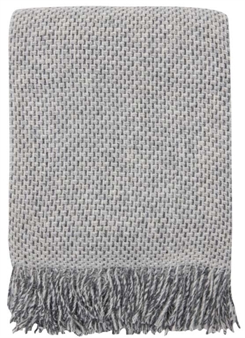 Home-tex Uldplaid - blødt uldtæppe - høie plaid - hekla naturgrå - 125x170 cm - høie tilbud