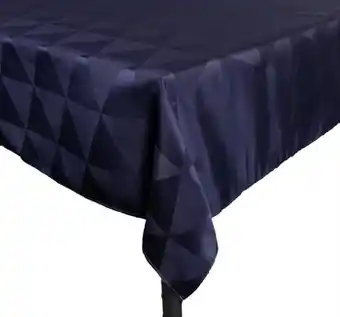 Borddug - blå - jacquard dug med mønster - 140x320 cm