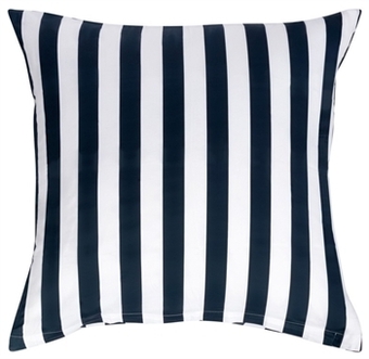 Pudebetræk 50x70 cm - nordic stripe - mørke blå og hvid - 100% bomuldssatin