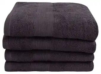 Home-tex Håndklæde - 50x100 cm - antracit - 100% bomuld - frotte håndklæde fra by borg tilbud