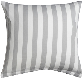 Home-tex Pudebetræk 50x70 cm - nordic stripe grå - grå og hvid - 100% bomuldssatin tilbud