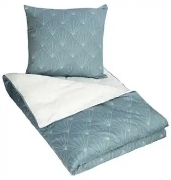 Mønstret sengetøj - 140x220 cm - waves blue - dynebetræk med 2 i 1 design - 100% bomulds sengesæt