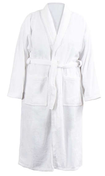 Morgenkåbe - bambus - str. xl/xxl - badekåbe - white - excellent by borg