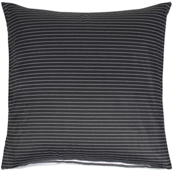 Pudebetræk 60x63 cm - narrow lines black - 2 i 1 design - 100% bomuldssatin