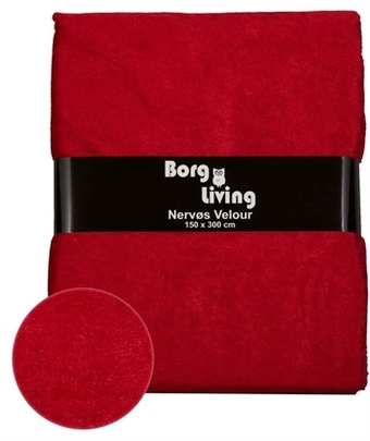 Home-tex Velour dug - 9 meter - rød - nervøs velour - pakke med 9 meter tilbud