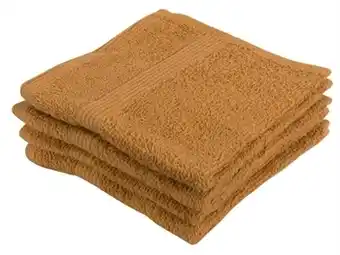 Home-tex Vaskeklud - 30x30 cm - 4-pak - karry - 100% bomuld - vaskeklude fra by borg tilbud