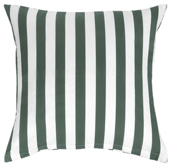 Pudebetræk 60x63 cm - nordic stripe - grøn og hvid stribet - 100% bomuldssatin
