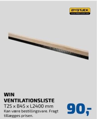 Davidsen Bygtjek ventilationsklemliste tilbud