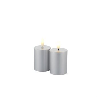Sirius sille mini led-stearinlys sølvfarvet 2 stk. ø 5 x h 6,5 cm.