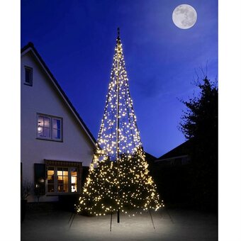 Fairybell til flagstang 6 meter højt led juletræ med 1200 led’er i varm hvid