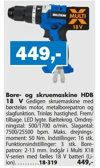 Bore- og skruemaskine HDB 18 V
