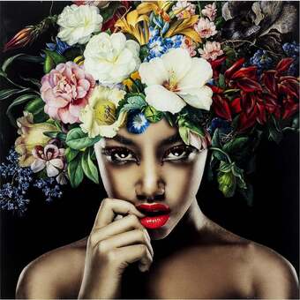 Pretty flower woman glas galleri, 120x120